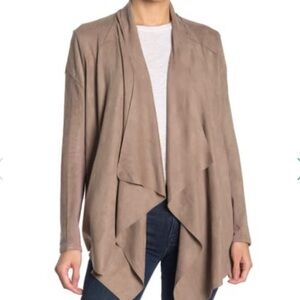 Blank NYC  Denim Faux Suede Draped Front J…